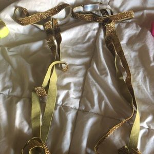 Gold glitter rave leg wraps